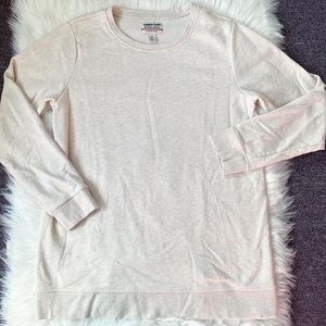 Vintage lands ends neutral beige cream crewneck tunic long sleeve warm fall